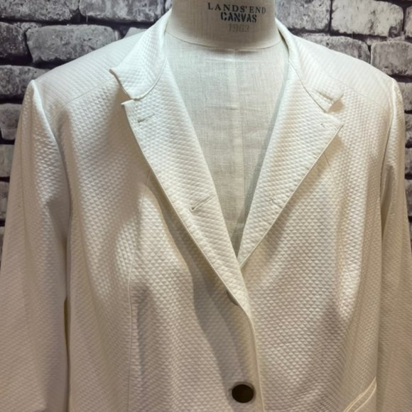 Charter Club NWT White Long Sleeve Button Down Jacket Size 24W - Picture 2 of 11